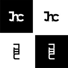jhc lettering initial monogram logo design set