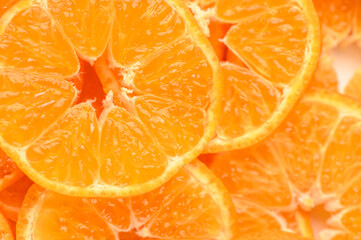 fresh juicy sliced ​​tangerines, background of sliced ​​tangerines 18