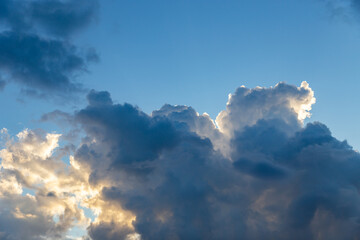 Wonderful sky at dawn with orange, yellow and red colors