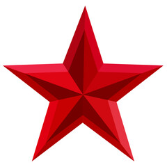 Red star on a white background.