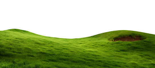 Grass field landscape cutout background