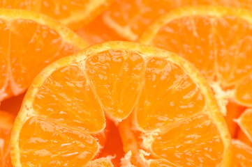 fresh juicy sliced ​​tangerines, background of sliced ​​tangerines 15