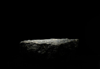 stones on a black background for product presentation