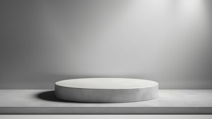 Minimalist Product Display with Concrete Podium and Plants. Generative ai