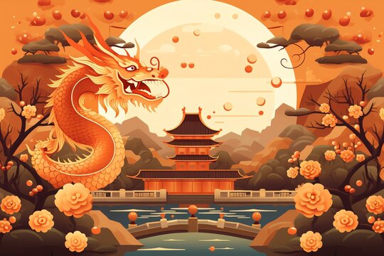 vector flat chinese new year background