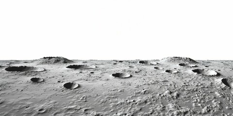 Lunar Landscape: Craters and Ridges on Moon's Surface. Generative ai - obrazy, fototapety, plakaty