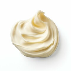 Creamy Mayonnaise Swirl Isolated on White. Generative ai