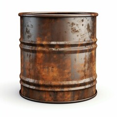 Fototapeta premium Rusty Old Metal Barrel. Generative ai