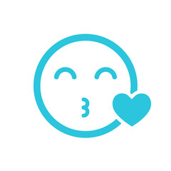 Obraz premium Kiss emoji icon, from blue icon set.
