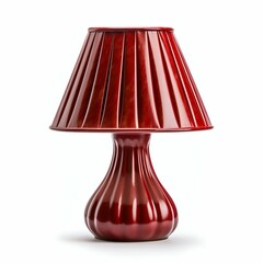 Modern Red Table Lamp Isolated on White Background. Generative ai