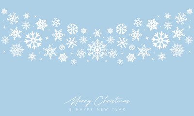 Naklejka na ściany i meble vector merry christmas and happy new year with snowflakes winter season background design