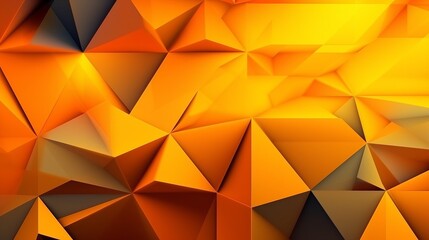 Yellow orange abstract background for design. Geometric shapes. Lines, triangles. 3d effect. Light, glow, shadow. Gradient. Dark grey, silver. Modern, futuristic. Design concept. Wallpaper concept. Ab