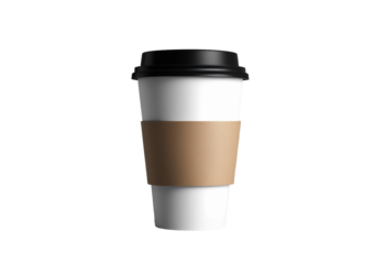 Blank take away coffee cup isolated on transparent background