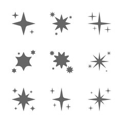 vector set of Starlight or sparkling star for various template