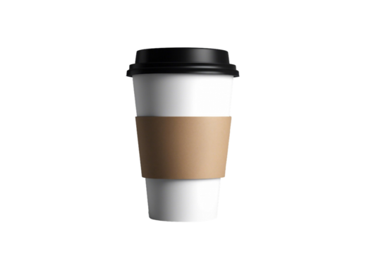 Blank take away coffee cup isolated on transparent background