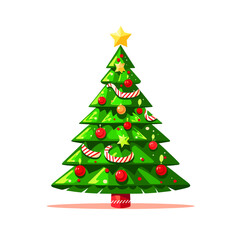 vector colorful christmas tree without background for christmas for postcard