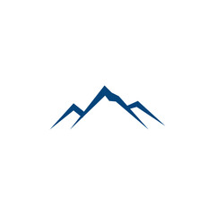 Mountain Logo Simple Blue Vector Design 