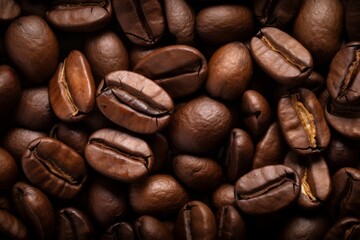 Rich aroma and warmth emanate from coffee beans, Generative AI