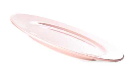 Clean light pink plate isolated on white