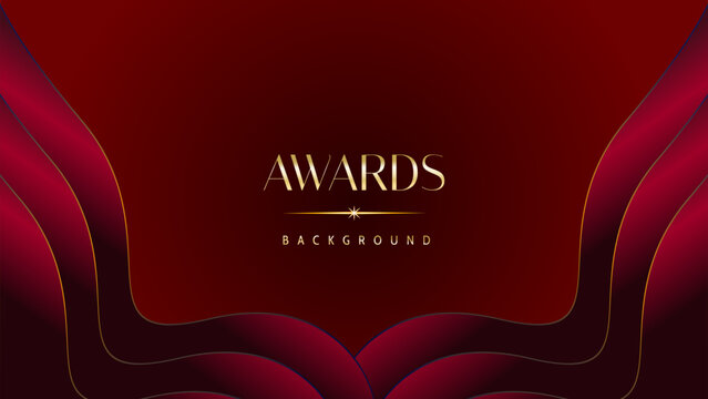 Red maroon golden royal awards graphics background. Golden sidelines. Modern template grand luxury premium corporate abstract design template trophy banner certificate.