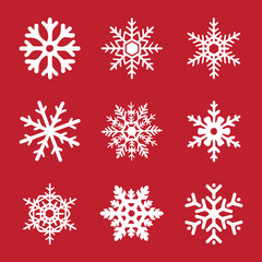 Naklejka na ściany i meble vector set of christmas snowflake elements