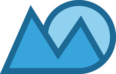 M and D Letter Logo. Blue Color. - Vector