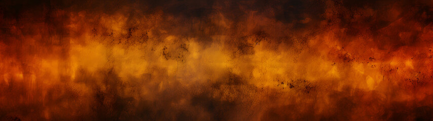 orange yellow black brown abstract background texture.  Fire effect, burn, burned effect, light, dirty, glow, rough, dust,  color gradient, ombre - obrazy, fototapety, plakaty