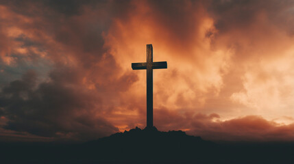 Sacred Horizon: Cross in the Golden Light, Generative AI