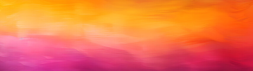 A vibrant burst of orange, peach, and magenta collide in an abstract painting