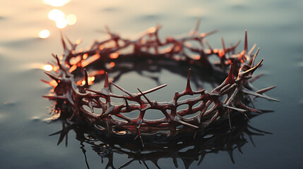 Fototapeta premium Christ's Everlasting Crown, Generative AI