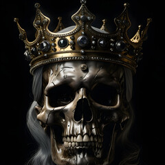 Skeleton knight skull man with crown