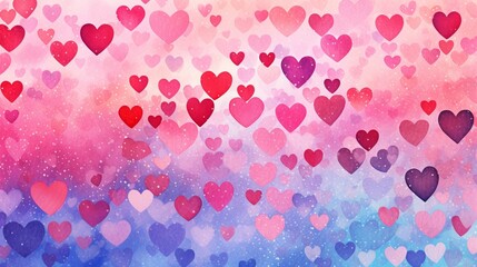 Obraz premium St. Valentines Day watercolor background, St. Valentines Day card background frame, Watercolor illustration with copy space, clipart for greeting cards, save the date, stationery design 