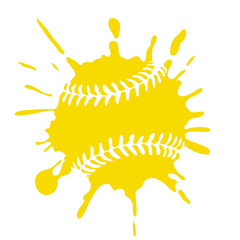 Yellow baseball splat