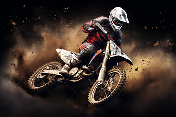 Motocross rider in the mud