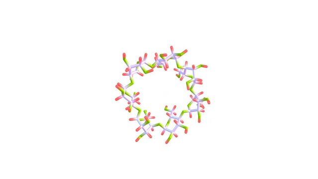Cyclodextrin molecule rotating video Full HD