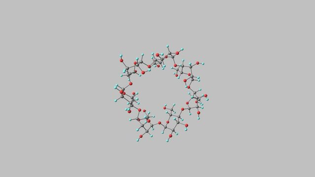 Cyclodextrin molecule rotating video Full HD