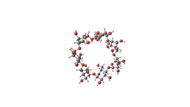 Cyclodextrin molecule rotating video Full HD