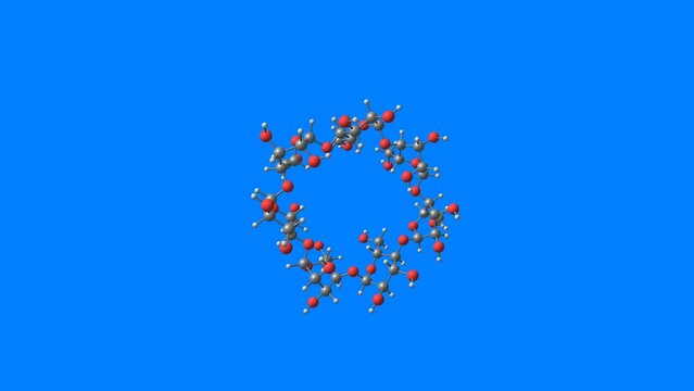 Cyclodextrin molecule rotating video Full HD