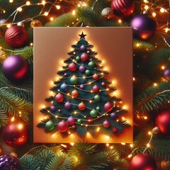 christmas decorations, christmas tree, christmas balls, fairy lights