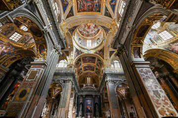 Fototapeta na wymiar Jesus Church (Chiesa del Gesu) - Genoa, Italy