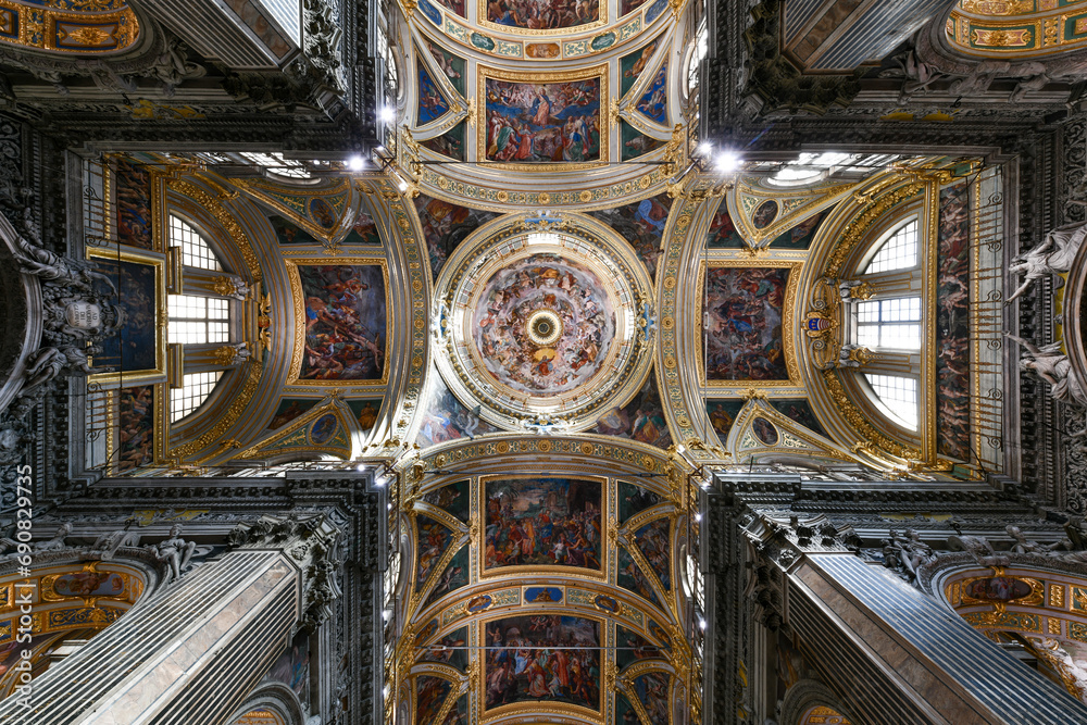 Poster jesus church (chiesa del gesu) - genoa, italy