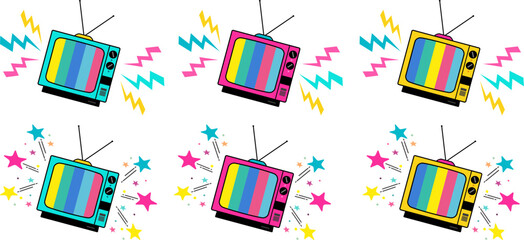 illustration of a colorful TV set 