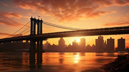 Fototapeta premium city bridge at sunset