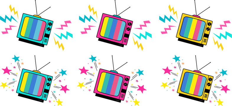 illustration of a colorful TV set 