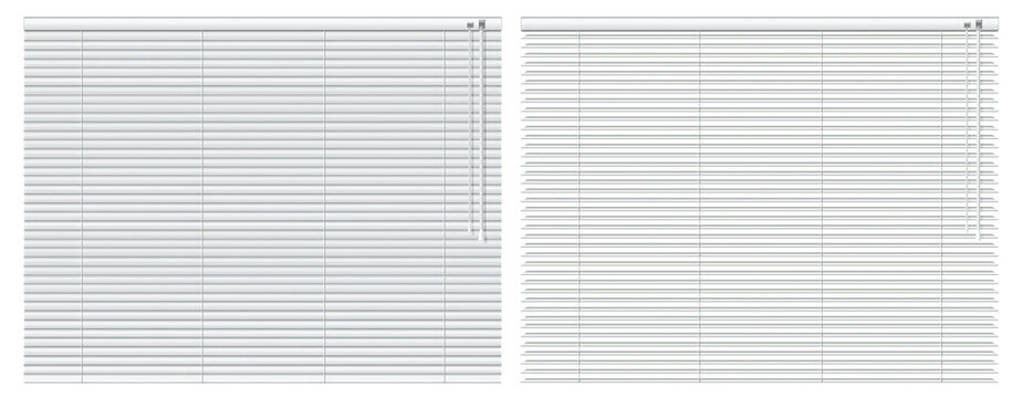 閉じたブラインドと開いたブラインド 　2点セット