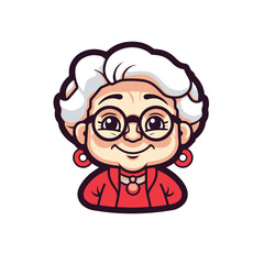 cute grandma classic icon illustration