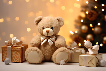 teddy bear with gift box