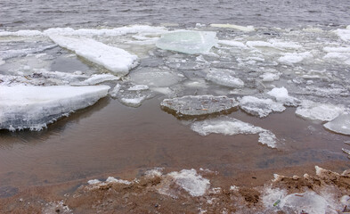 Iceberg floating on at Petrie Island Ottawa river