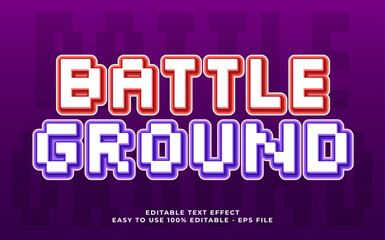 Battle ground 3d text effect, editable text for template headline