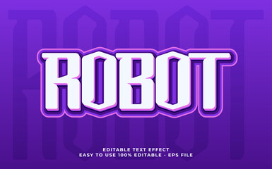 Robot 3d text effect, editable text for template headline
